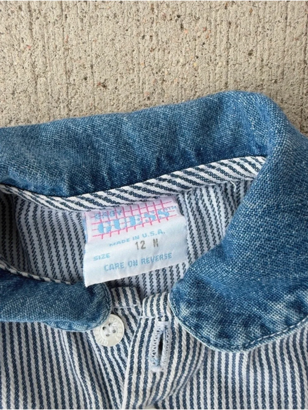 Guess Girls Blue Denim Button-Front Dress